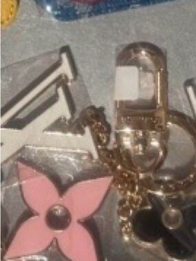 Fashion Jewelry Pink and Black Flower Key & Card Holder with Gold bundle